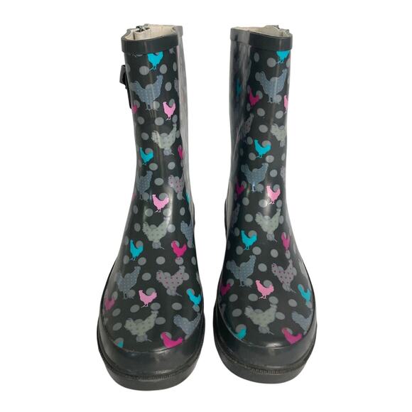 Western Chief Women's Polka Poultry Mid Calf Rain Boots NWT sz 9 - Picture 2 of 8